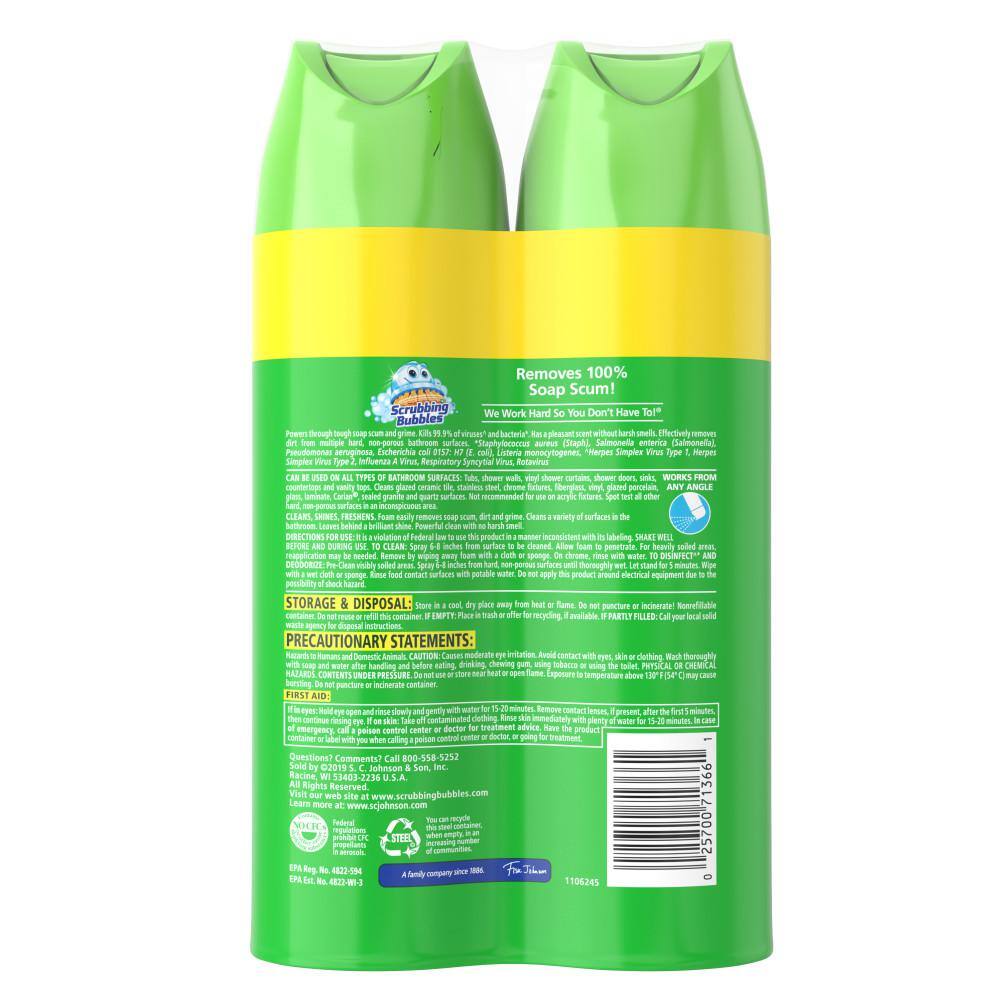 Scrubbing Bubbles 306381 20 oz. Fresh Citrus Scent Disinfectant Bathroom Cleaner (12-Count)(6-Pack)6