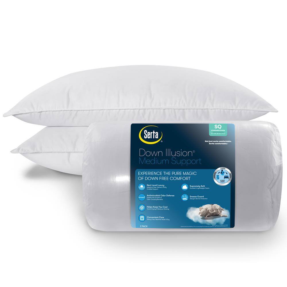 Serta PZW020AKGWHT Down Illusion Hypoallergenic Medium Density Down Alternative King Pillow (Set of 2)11