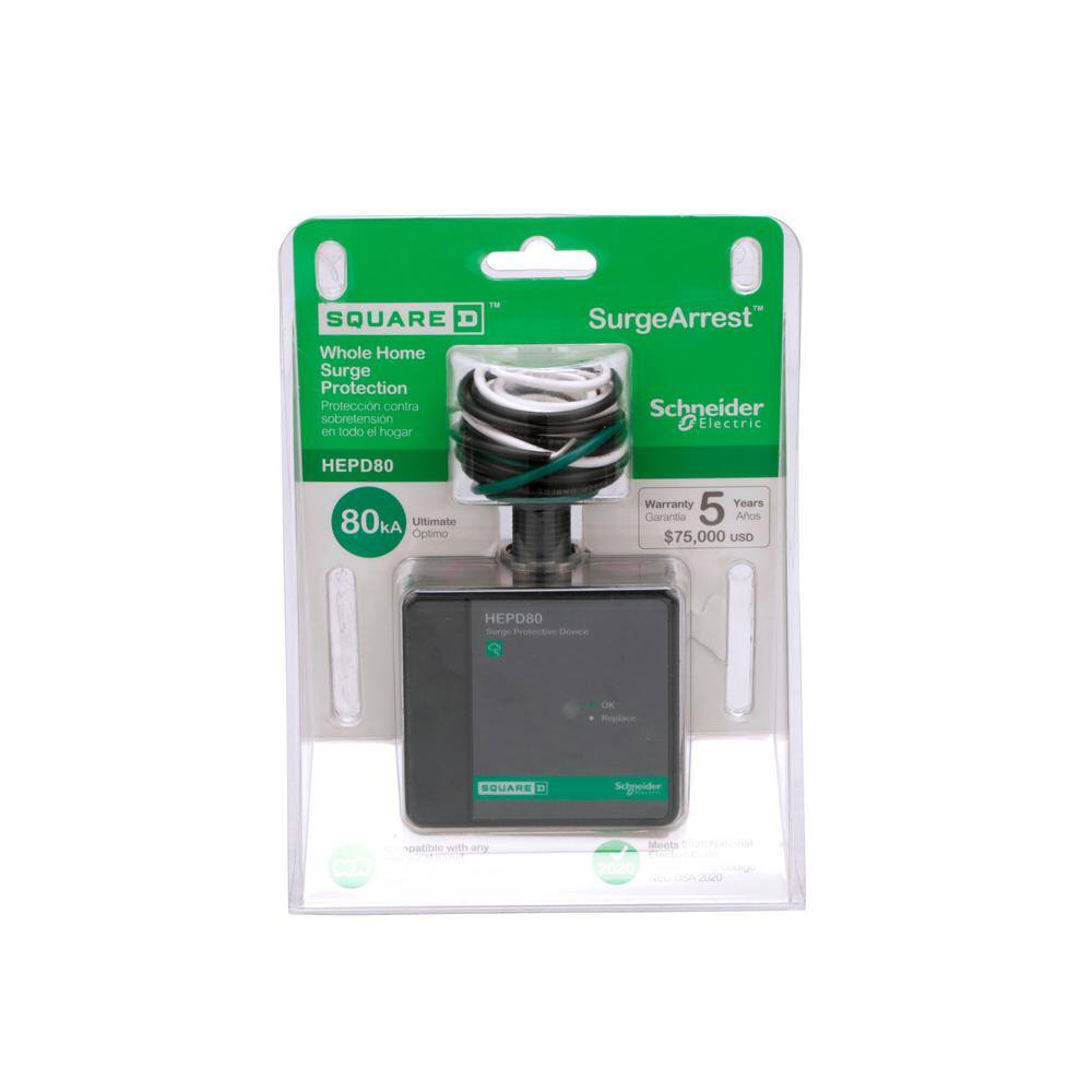 Square D HEPD80 80kA Universal Whole Home Surge Protection Device5