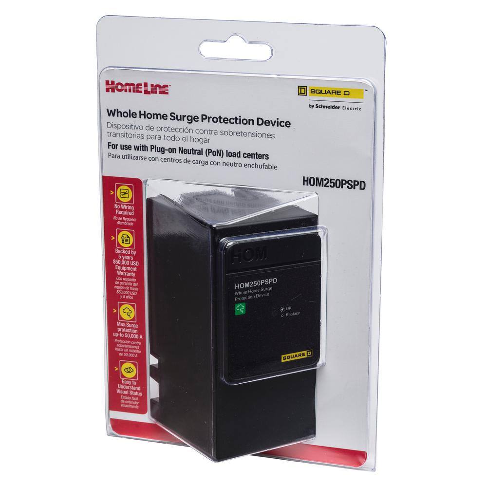 Square D HOM250PSPD 50kA Plug-On Neutral Whole Home Surge Protection Device for Square D Homeline Load Centers12
