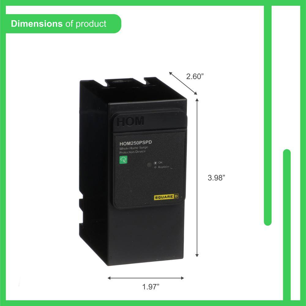 Square D HOM250PSPD 50kA Plug-On Neutral Whole Home Surge Protection Device for Square D Homeline Load Centers5