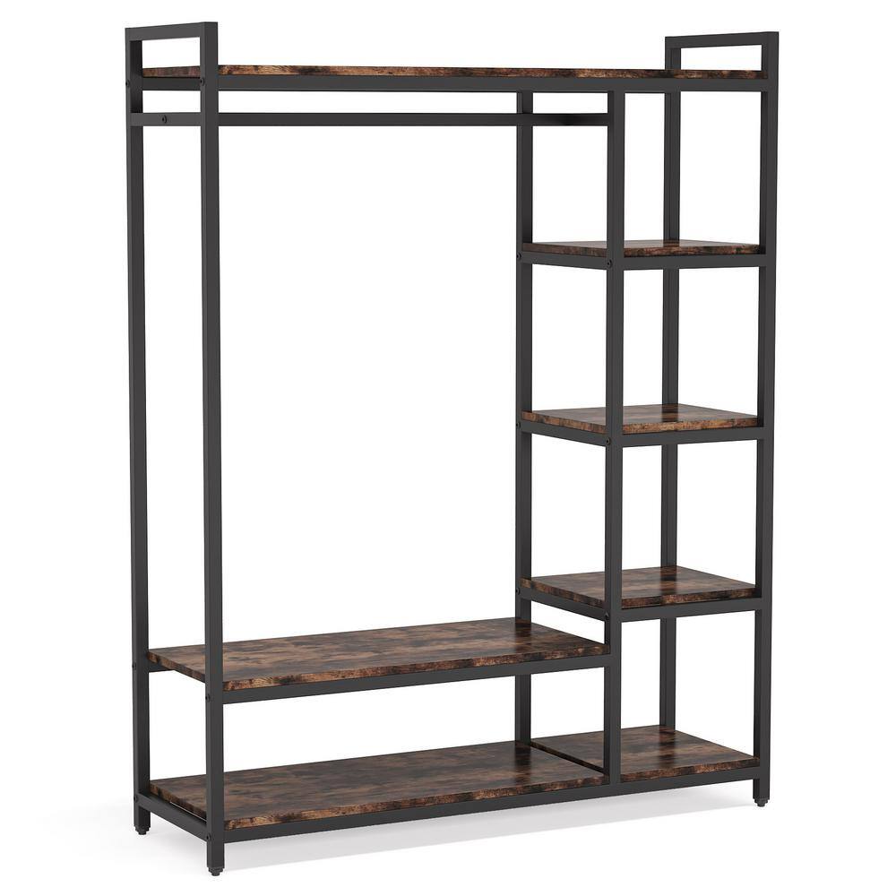 Tribesigns Cynthia Brown Garment Rack with Storage Shelves and Hang Rod Tribesigns Cynthia Brown Garment Rack with Storage Shelves and Hang Rod
