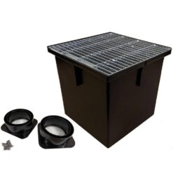 U.S. TRENCH DRAIN 80071G 13 in. Storm Water Pit and Catch Basin for Modular Trench and Channel Drain Systems with Galvanized Steel Grate