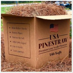 USA PINESTRAW Box of 240 Sq.ft. Long Needle Pine Straw Mulch