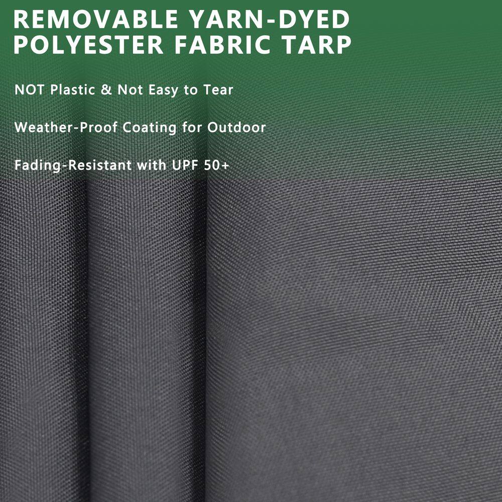 VEIKOUS PS0101-01-2 4.5 ft. x 4.5 ft. Dog Kennel Outdoor Dog Enclosure with Rotating Feeding Door and Polyester Cover6