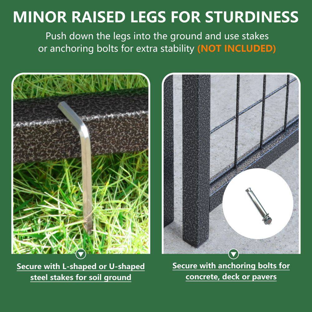 VEIKOUS PS0101-01-2 4.5 ft. x 4.5 ft. Dog Kennel Outdoor Dog Enclosure with Rotating Feeding Door and Polyester Cover8