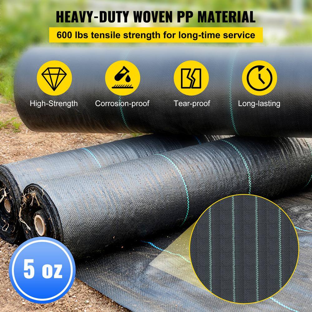 VEVOR Driveway Fabric 13 ft. x 60 ft. Weed Block Fabric Heavy-Duty Underlayment Fabric for Driveway0