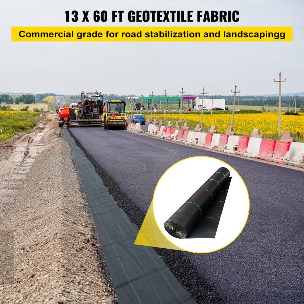 VEVOR Driveway Fabric 13 ft. x 60 ft. Weed Block Fabric Heavy-Duty Underlayment Fabric for Driveway3