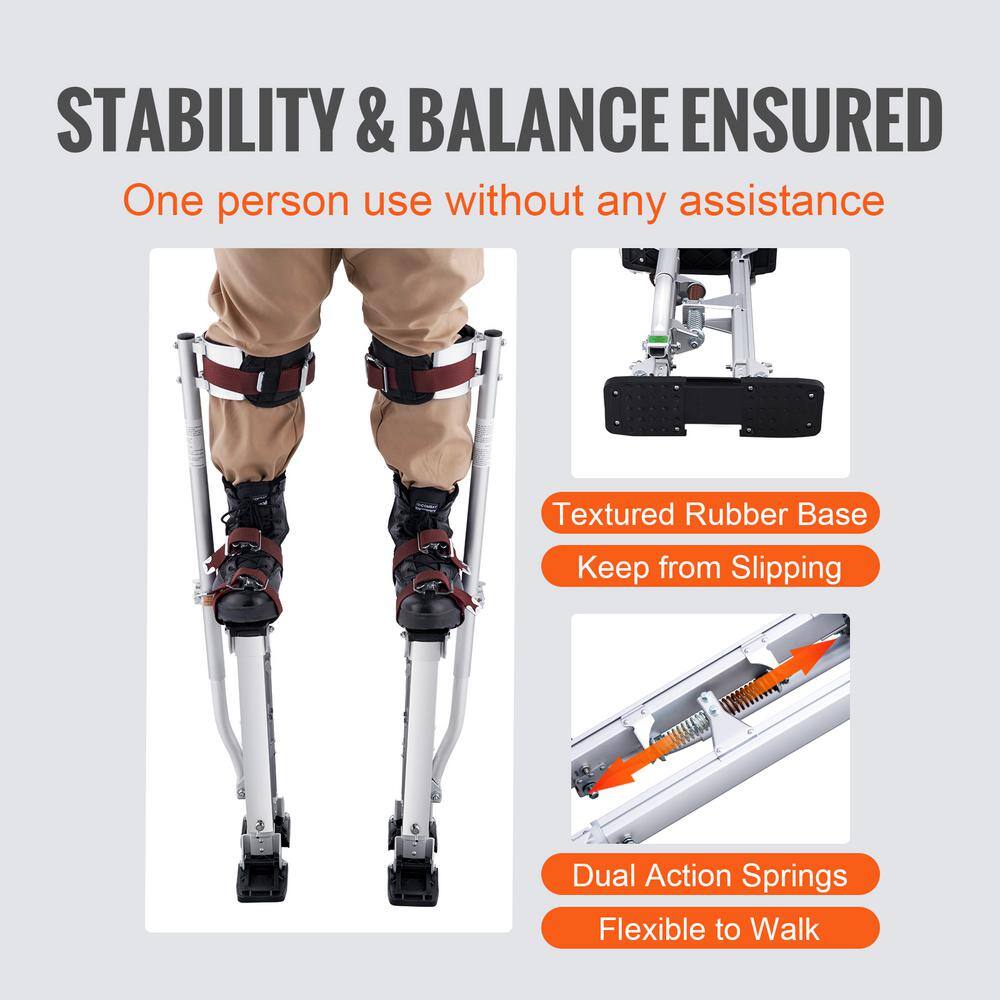 VEVOR Drywall Stilts 18 in. to 30 in. Adjustable Aluminum Tool Stilts Durable and Non-slip Work Stilts5