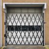 VEVOR Single Fold Security Gate 7 ft. H x 7 ft. W Steel Accordion Security Gate with Padlock 360° Rolling Gate