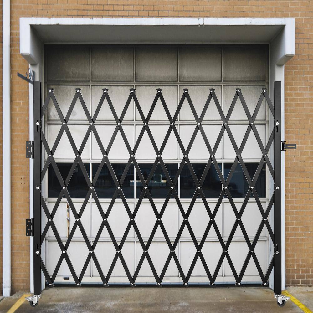 VEVOR Single Fold Security Gate 7 ft. H x 7 ft. W Steel Accordion Security Gate with Padlock 360° Rolling Gate VEVOR Single Fold Security Gate 7 ft. H x 7 ft. W Steel Accordion Security Gate with Padlock 360° Rolling Gate
