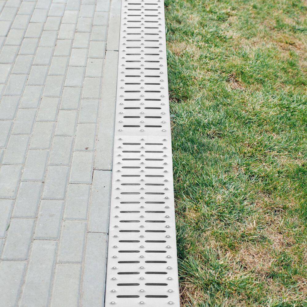 VEVOR Trench Drain Grate 39 in. L x 5.8 in. W x 5.2 in. D Drainage Trench with Metal Grate and End Cap Channel Drain 3 Pack11