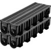 VEVOR Trench Drain Grate 39 in. L x 5.8 in. W x 7.5 in. D Drainage Trench with Plastic Grate and End Cap Channel Drain 4 Pack