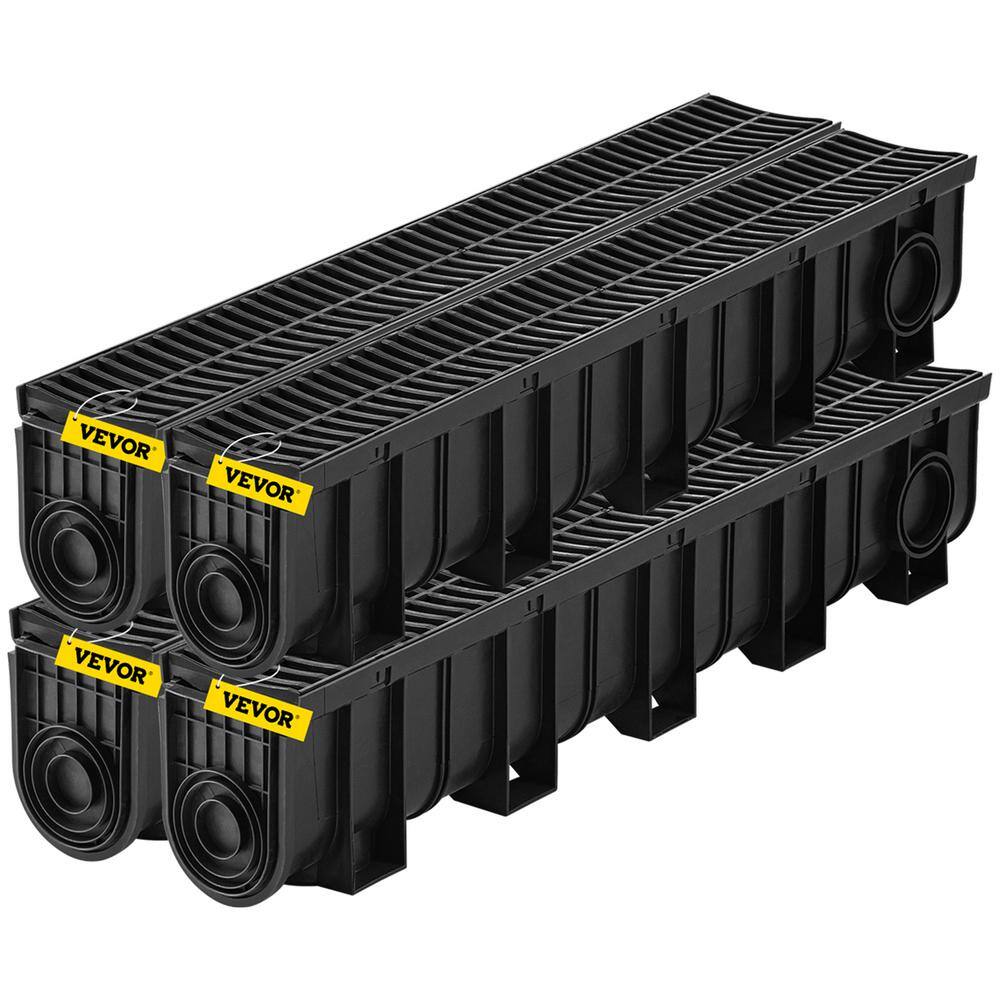 VEVOR Trench Drain System Channel Drain with Plastic Grate 5.9 x 7.5 in. HDPE Drainage Trench Black Plastic Garage Floor Drain VEVOR Trench Drain System Channel Drain with Plastic Grate 5.9 x 7.5 in. HDPE Drainage Trench Black Plastic Garage Floor Drain