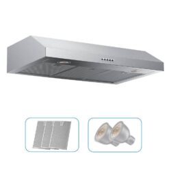 VIKIO PRO VC10-30 30 in. 400 CFM Ducted Under Cabinet Range Hood with Push Button LED Lighting and Permanent Filters in Stainless Steel