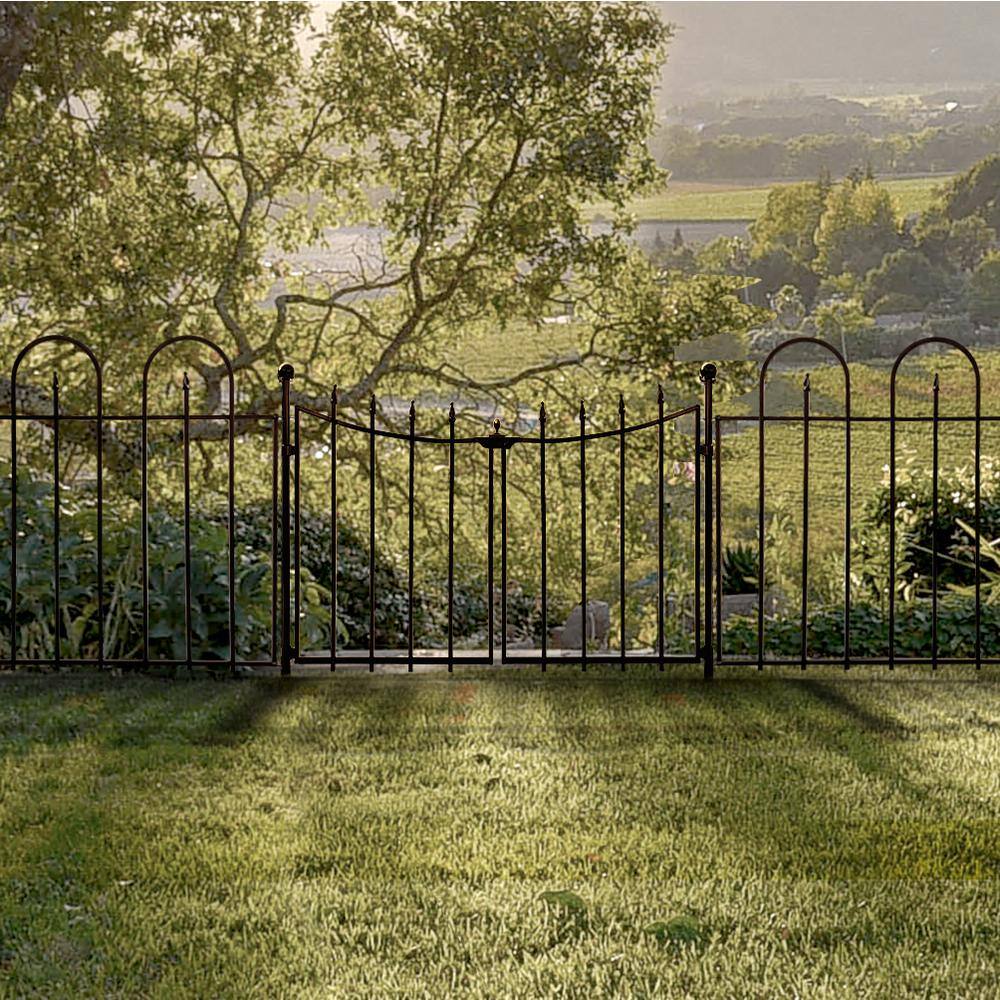 Vigoro 860350 Empire Westbrook 28 in. Black Steel Decorative Garden Fence Gate0