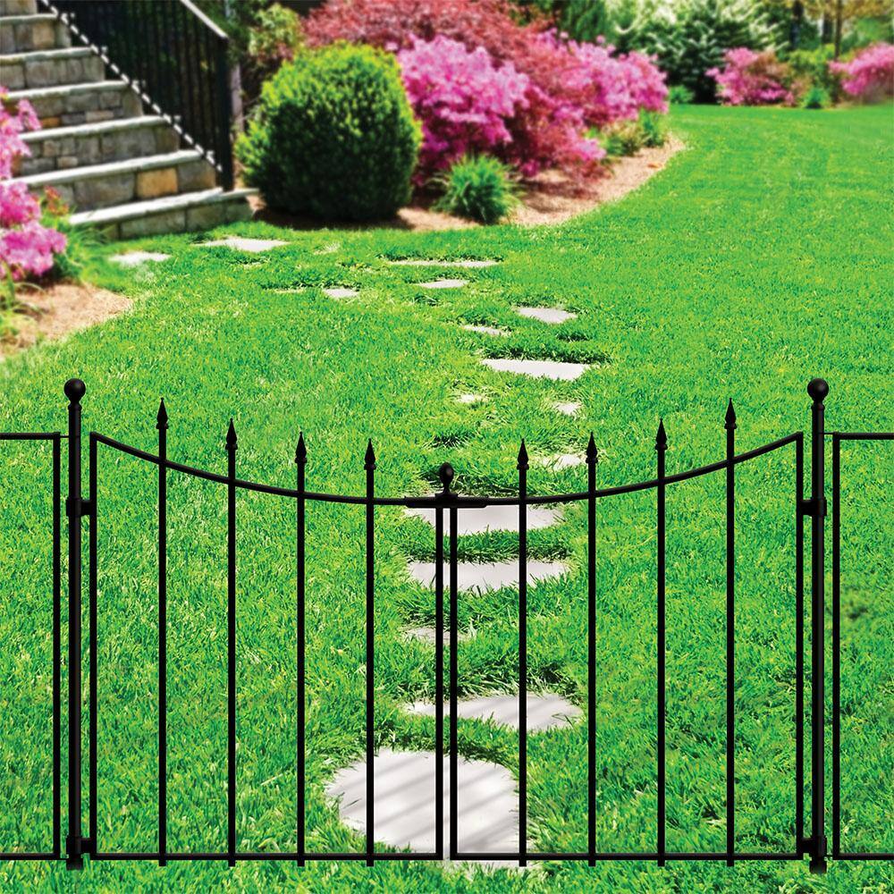 Vigoro 860350 Empire Westbrook 28 in. Black Steel Decorative Garden Fence Gate1