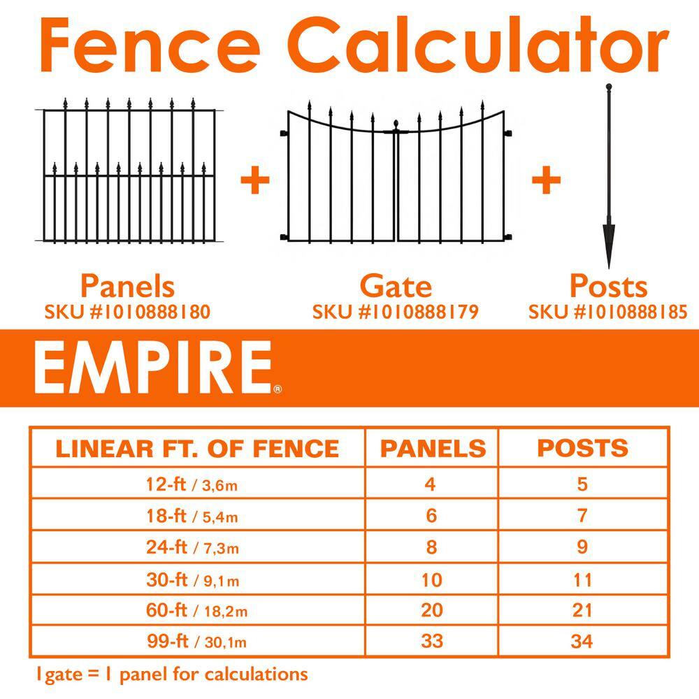 Vigoro 860350 Empire Westbrook 28 in. Black Steel Decorative Garden Fence Gate6
