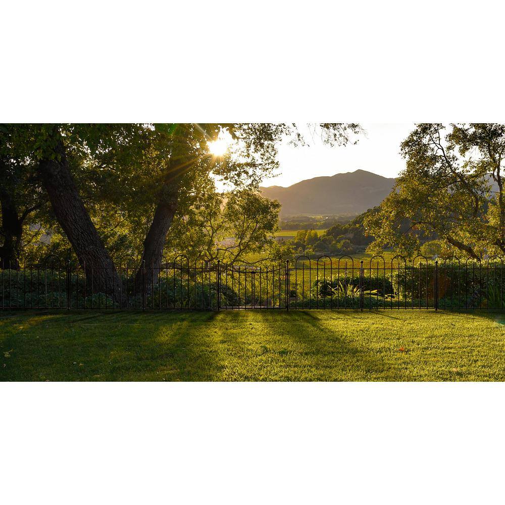 Vigoro 860350 Empire Westbrook 28 in. Black Steel Decorative Garden Fence Gate8