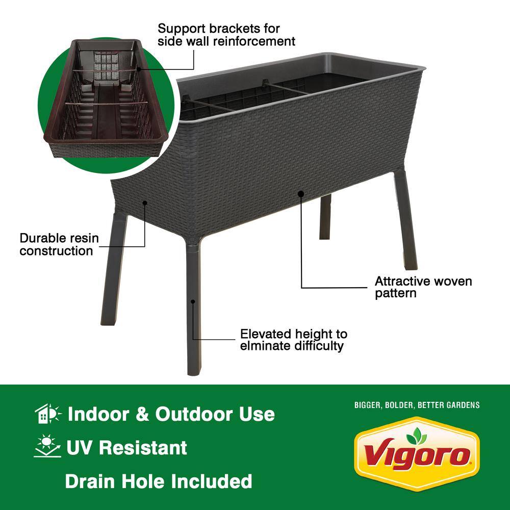 Vigoro 999-2201 44.5 in. W x 15.25 in. H Easy Grow Elevated Resin Garden Bed Large3