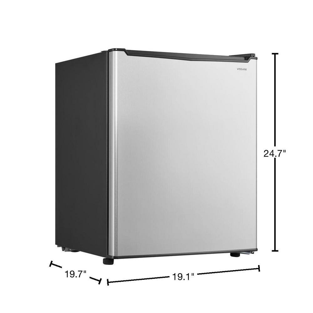 Vissani HVAR26GSE 2.6 cu. ft. Mini Refrigerator in Stainless Steel, ENERGY STAR5