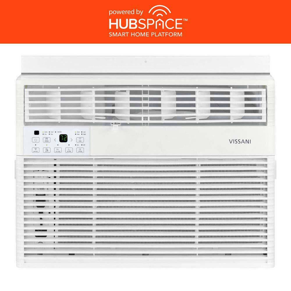 Vissani VAW10R1AWTS 10,000-BTU 115-Volt Window Air Conditioner for 450 sq. ft. Rooms in White, Powered by Hubspace Vissani VAW10R1AWTS 10,000-BTU 115-Volt Window Air Conditioner for 450 sq. ft. Rooms in White, Powered by Hubspace
