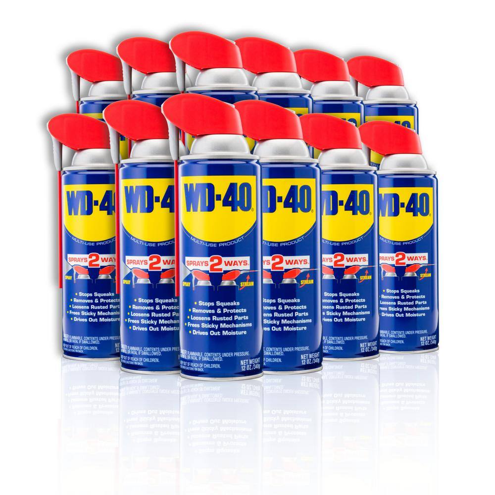 WD-40 611796 12 oz. Original WD-40 Formula, Multi-Purpose Lubricant Spray with Smart Straw (12-Pack) WD-40 611796 12 oz. Original WD-40 Formula, Multi-Purpose Lubricant Spray with Smart Straw (12-Pack)