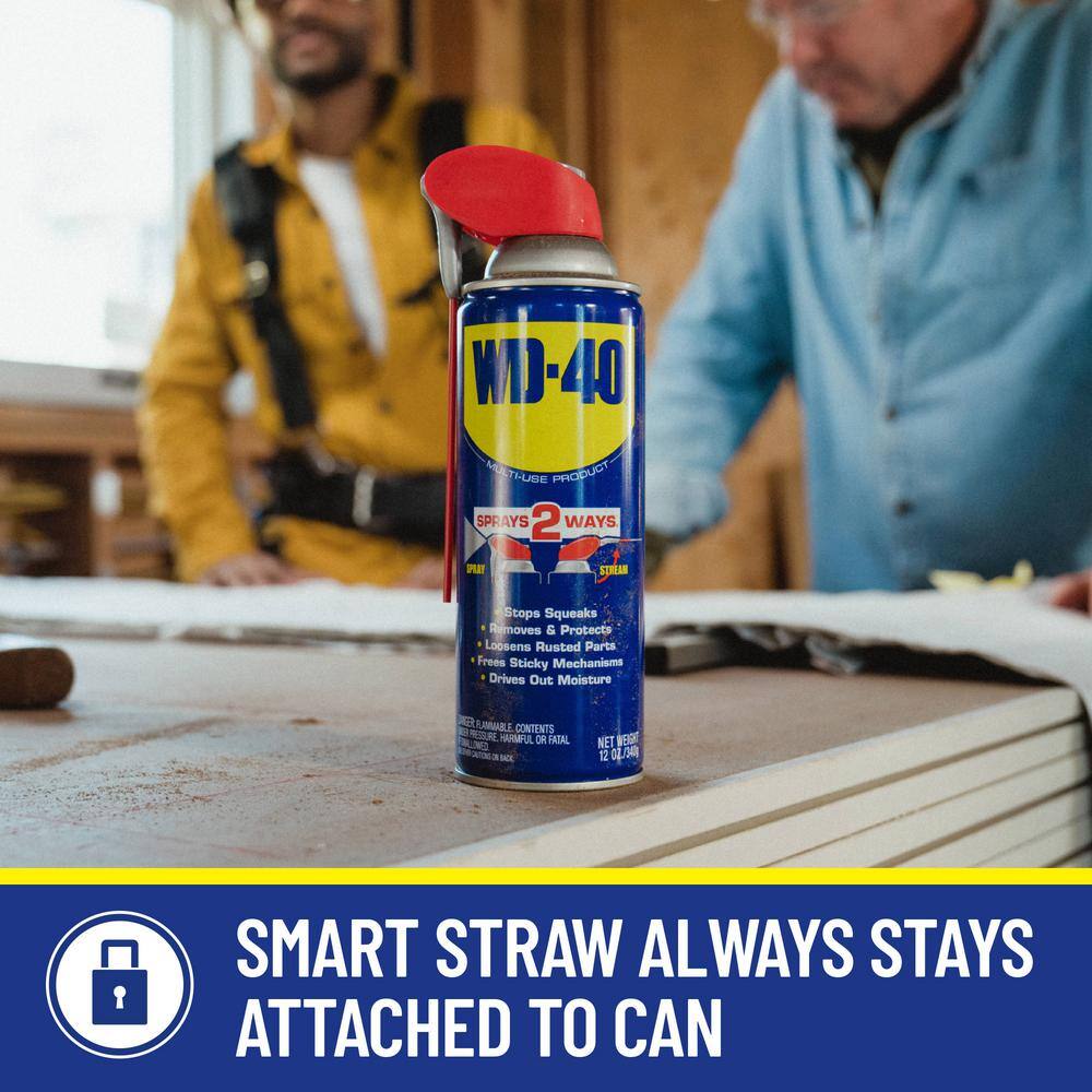 WD-40 611796 12 oz. Original WD-40 Formula, Multi-Purpose Lubricant Spray with Smart Straw (12-Pack)7