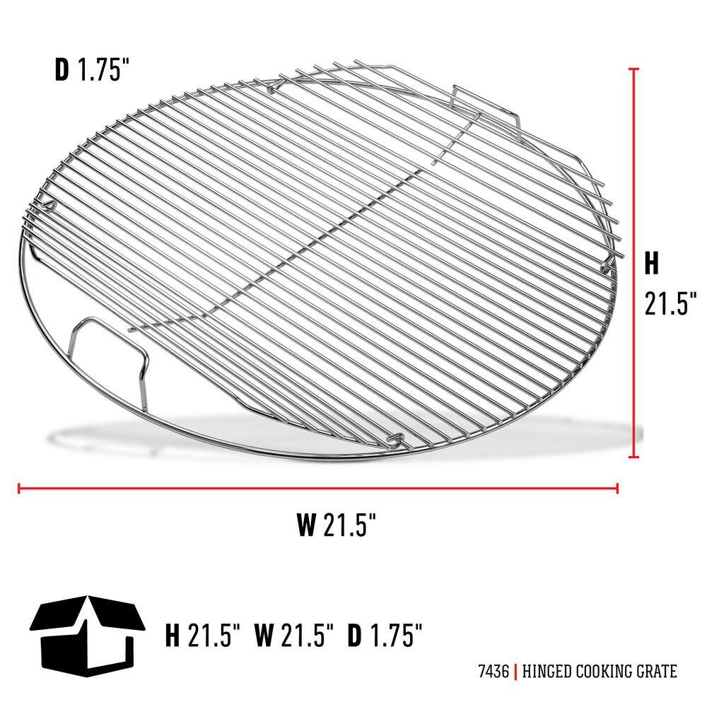 Weber 7436 Hinged Replacement Cooking Grate for 22-1 2 in. One-Touch, Performer, Bar-B-Kettle & Master-Touch Charcoal Grill3
