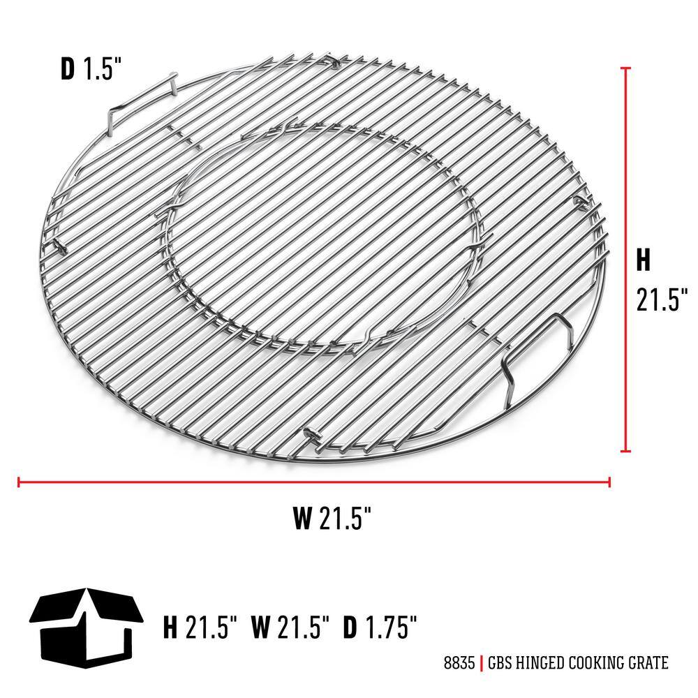 Weber 8835 Hinged Replacement Cooking Grate with Removable Center for 22-1 2 in. Charcoal Grill2
