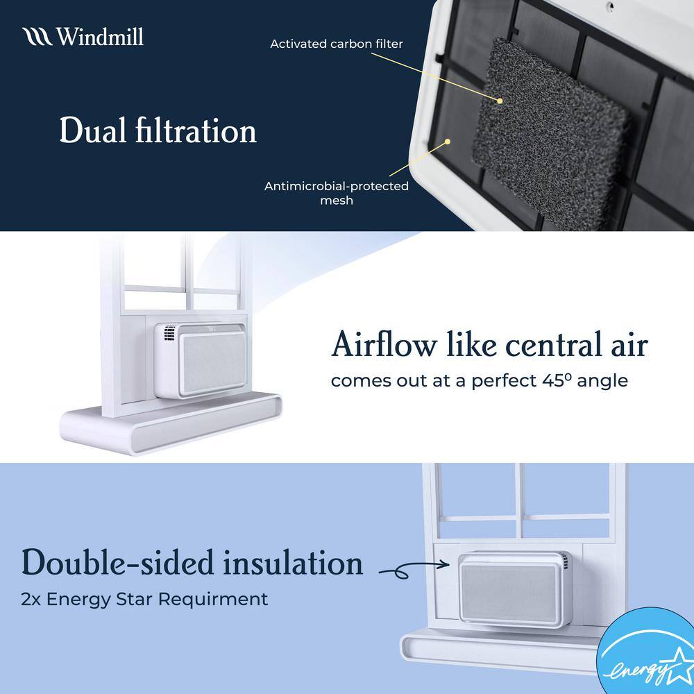 Windmill 10W2Wi 10,000 BTU 115-Volts QUIET Smart Inverter Window Air Conditioner, Wi-Fi Remote, #1 Install, up to 450 sq ft. Energy Star5