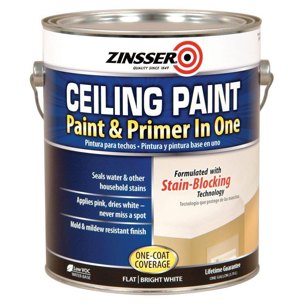 Zinsser 260967 1 gal. Flat Bright White Ceiling Paint and Primer in One (2-Pack) Zinsser 260967 1 gal. Flat Bright White Ceiling Paint and Primer in One (2-Pack)