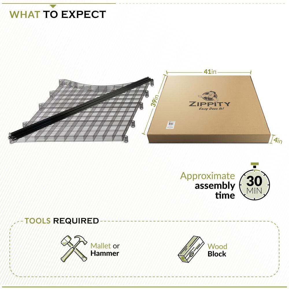 Zippity Outdoor Products WF29006 3.25 ft. H x 3 ft. W Zippity Black Metal Garden Fence Panel with Stakes (5-pack)13