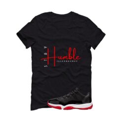 Jordan 11 Low Bred Black T-Shirt (Stay Humble) FV5104-006