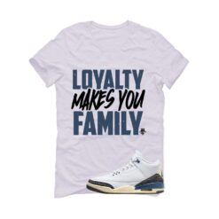Jordan 3 OG SP Diffused Blue White T-Shirt (Loyalty Makes You Family) HV8571-100