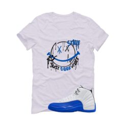 Jordan 12 Blueberry White T-Shirt (Smile) CT8013-140