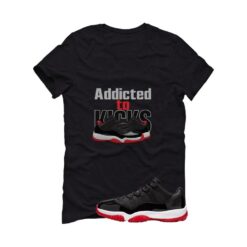 Jordan 11 Low Bred Black T-Shirt (addicted to kicks) FV5104-006