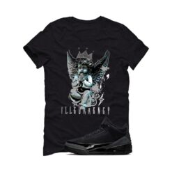 Jordan 3 Black Cat Black T-Shirt (Graffiti Angel) CT8532-001