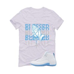 Jordan 12 Melo White T-Shirt (Blessed not lucky) CT8013-112