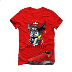 Jordan 14 Ferrari Red T-Shirt (Graffiti Angel) IF5015-600