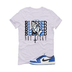 Jordan 1 Low OG Game Royal White T-Shirt (Blessed not lucky) CZ0790-140