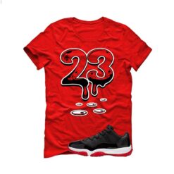 Jordan 11 Low Bred Red T-Shirt (23) FV5104-006
