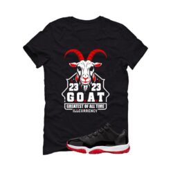 Jordan 11 Low Bred Black T-Shirt (GOAT 23) FV5104-006