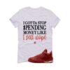 Nigel Sylvester x Air Jordan 4 Brick by Brick White T-Shirt (STOP SPENDING MONEY) HF4340-800