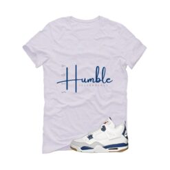 SB x Air Jordan 4 Navy White T-Shirt (Stay Humble) DR5415-100