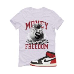 Jordan 1 High OG Black Toe Reimagined White T-Shirt (Money Equals Freedom) DZ5485-106