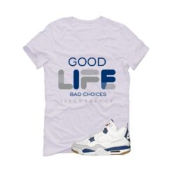 SB x Air Jordan 4 Navy White T-Shirt (Bad Choices) DR5415-100