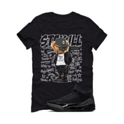 Jordan 3 Black Cat Black T-Shirt (Stay ill Bear) CT8532-001