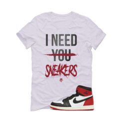 Jordan 1 High OG Black Toe Reimagined White T-Shirt (I Need You Sneakers) DZ5485-106