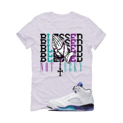 Jordan 5 OG Grape White T-Shirt (Blessed not lucky) HQ7978-100